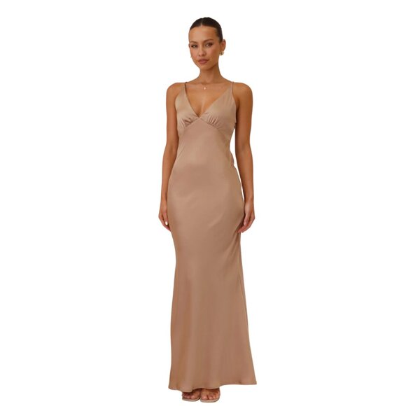 NWT Billy J Ziah Maxi Dress - Latte, Size 8 AU - Picture 1 of 3
